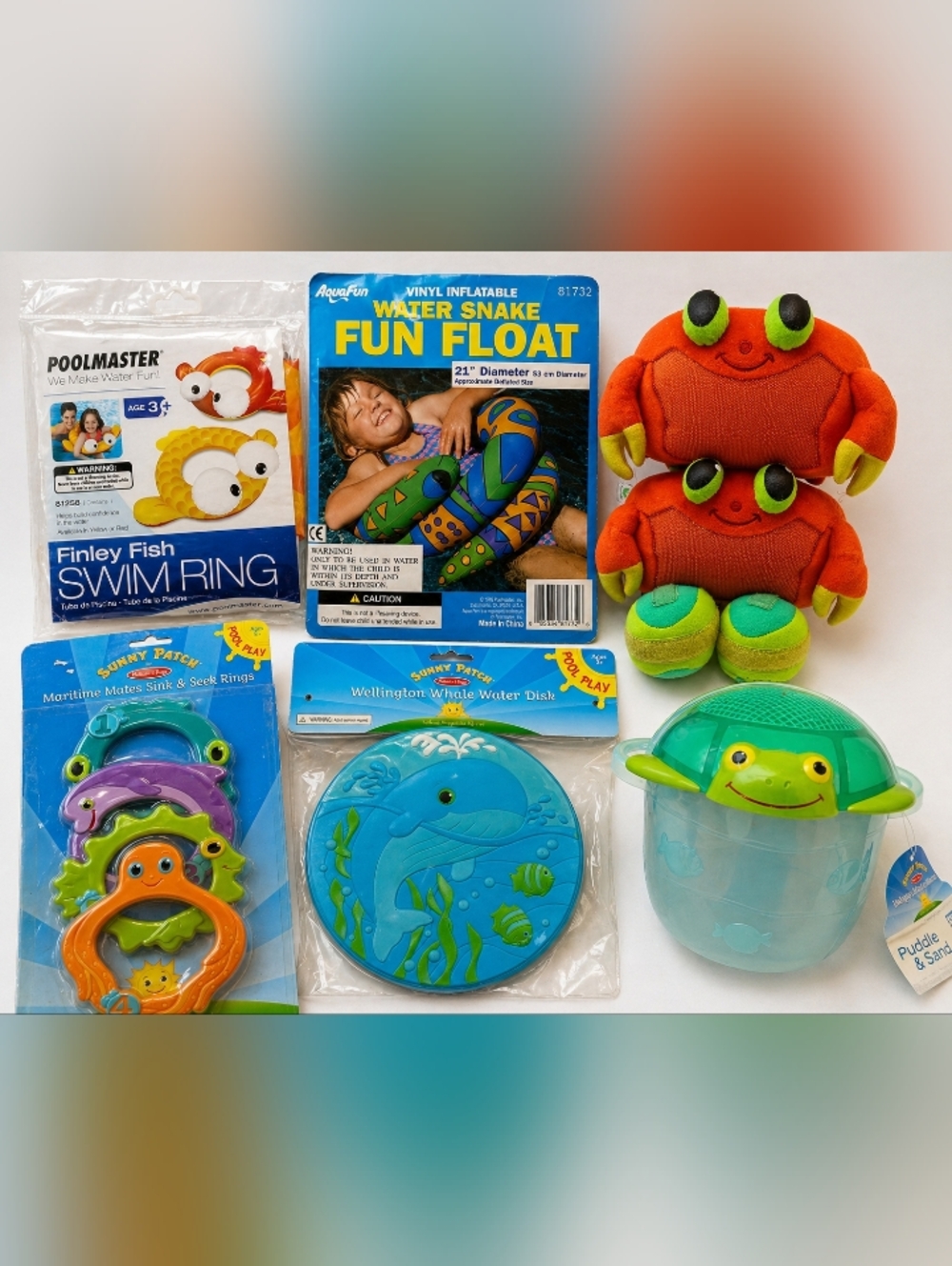 #4021 Kids summer pool toy bundle featuring multiple water play items.